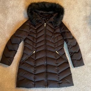Tahari Down Coat with Faux Fur